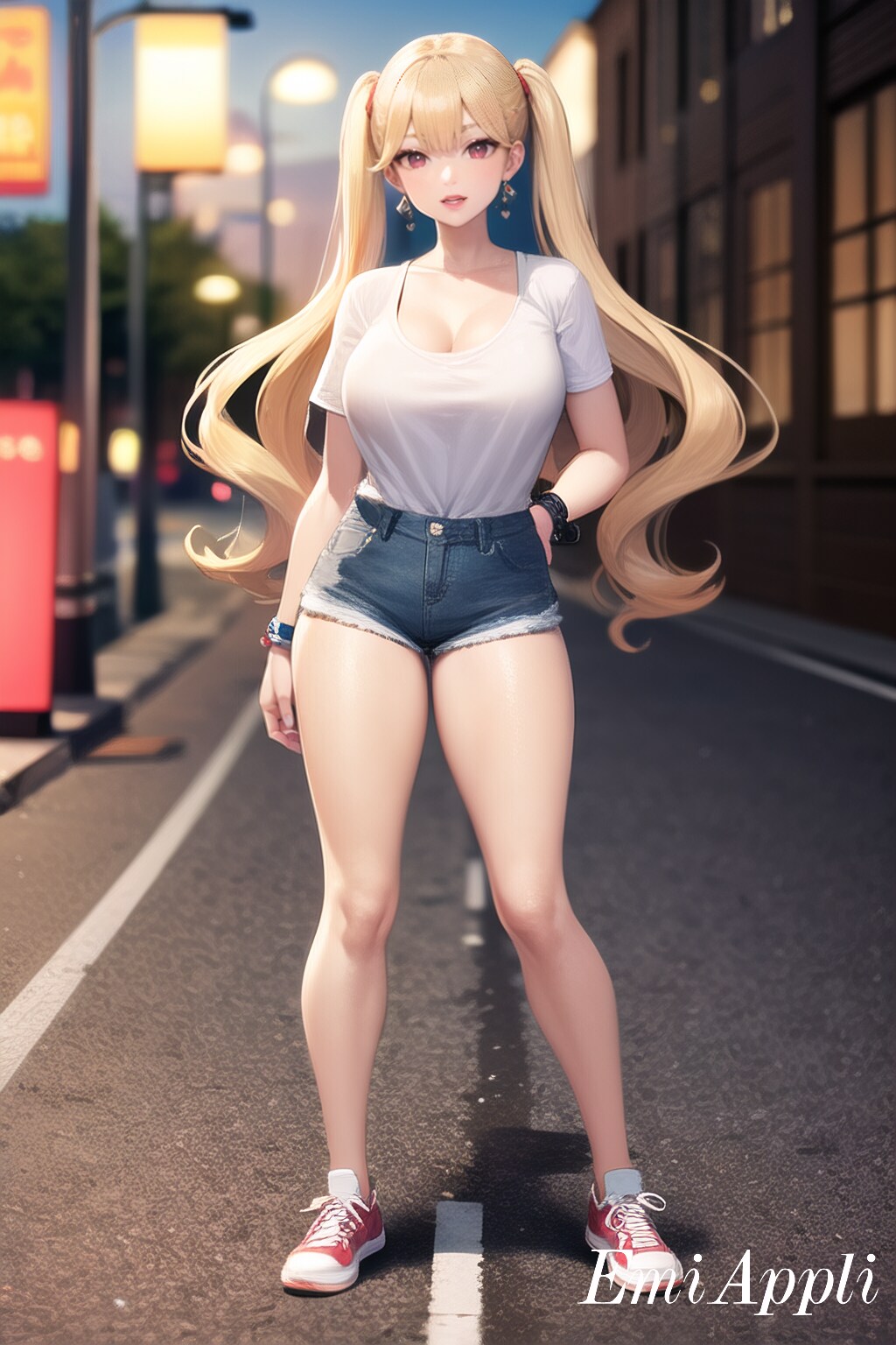 シャツデニムのかわいい女の子