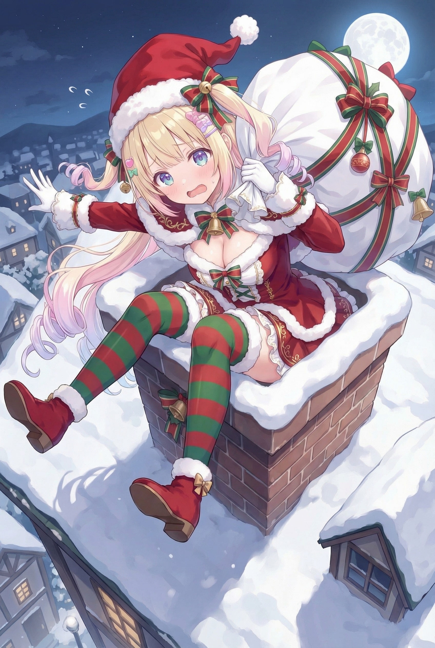 ドジっ子娘サンタ | の人気AIイラスト・グラビア