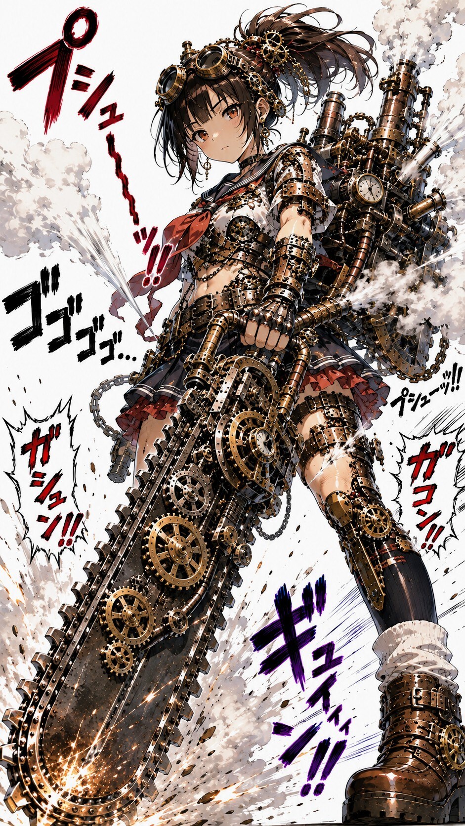 巨大スチパンチェーンソーお姉やん