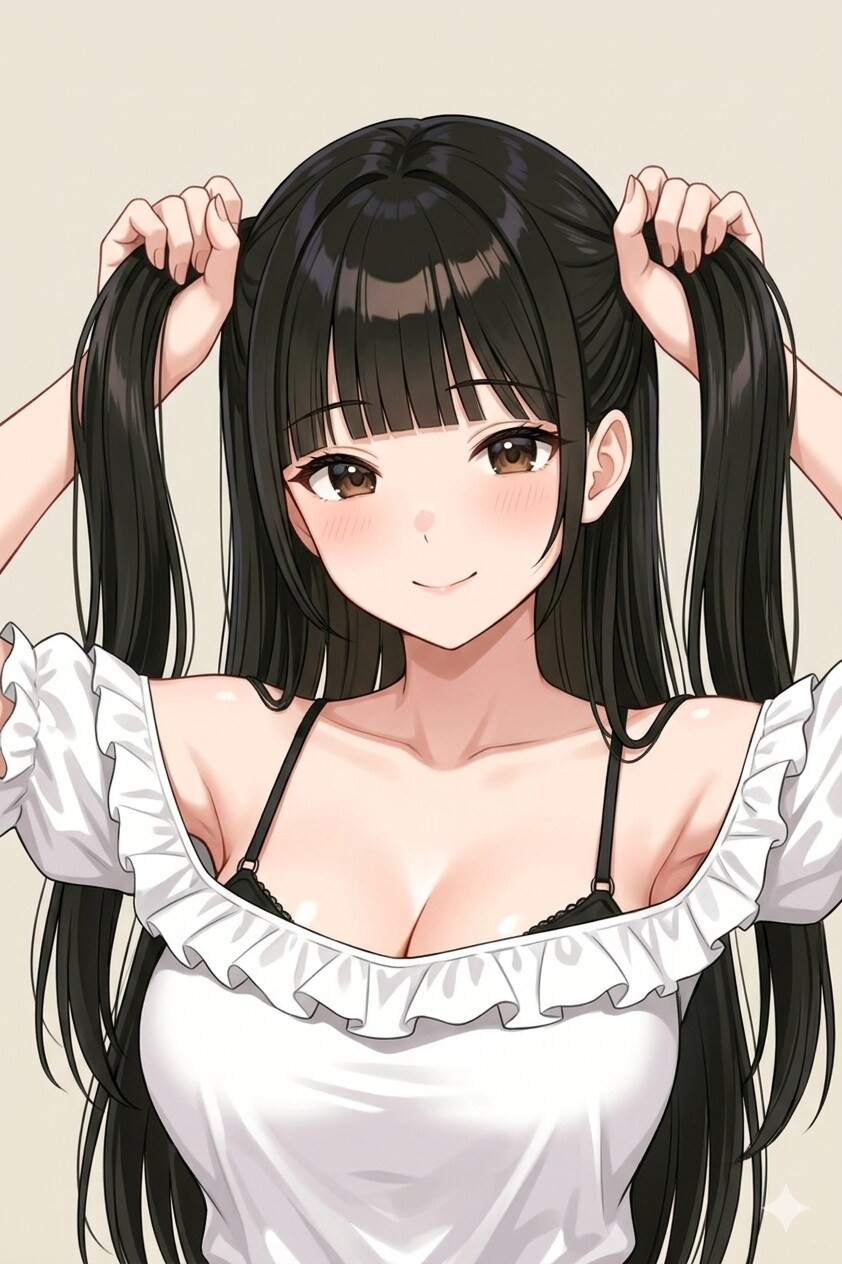 サキちゃんの手ツインテ