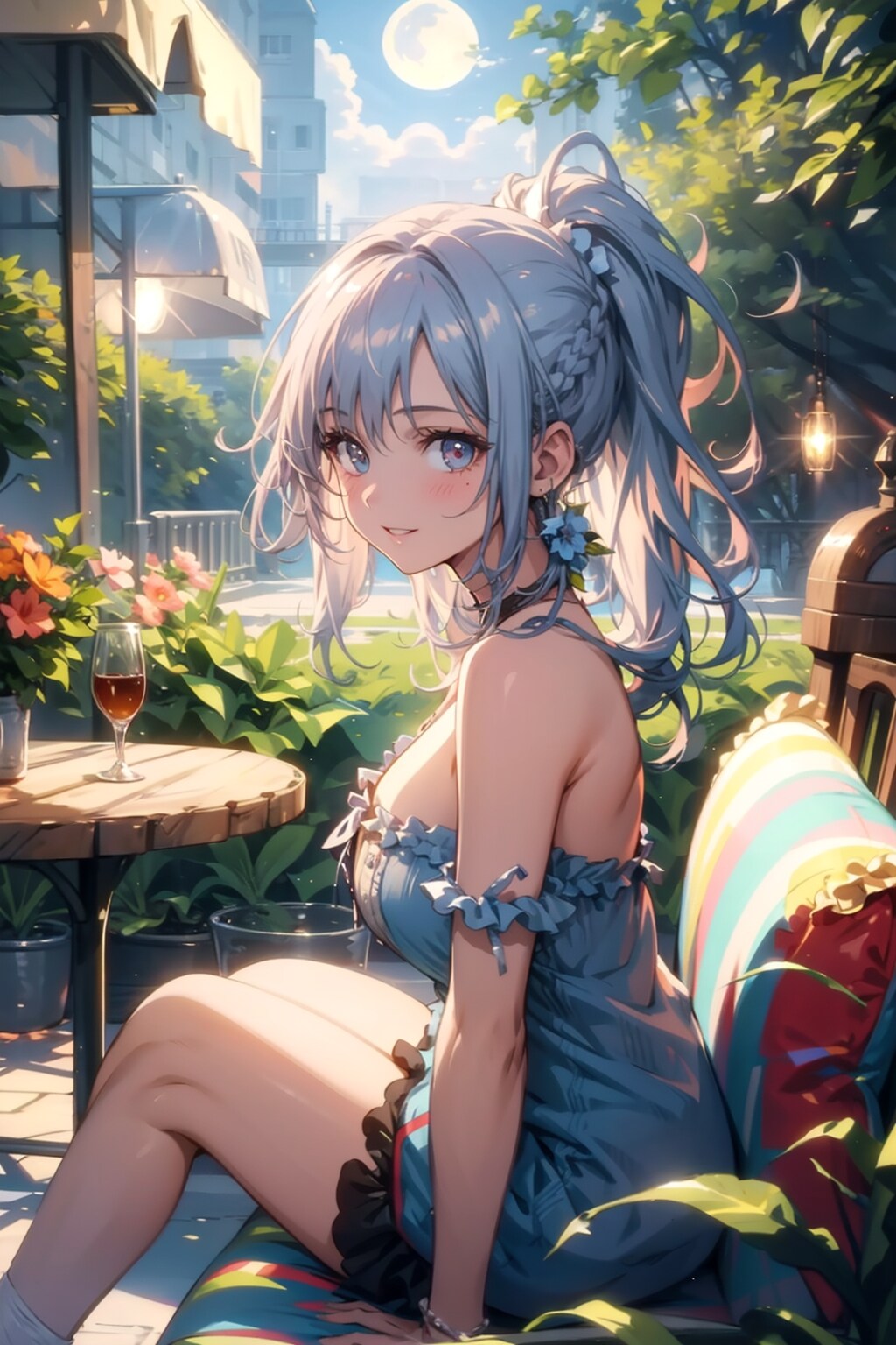 満月の下で飲む