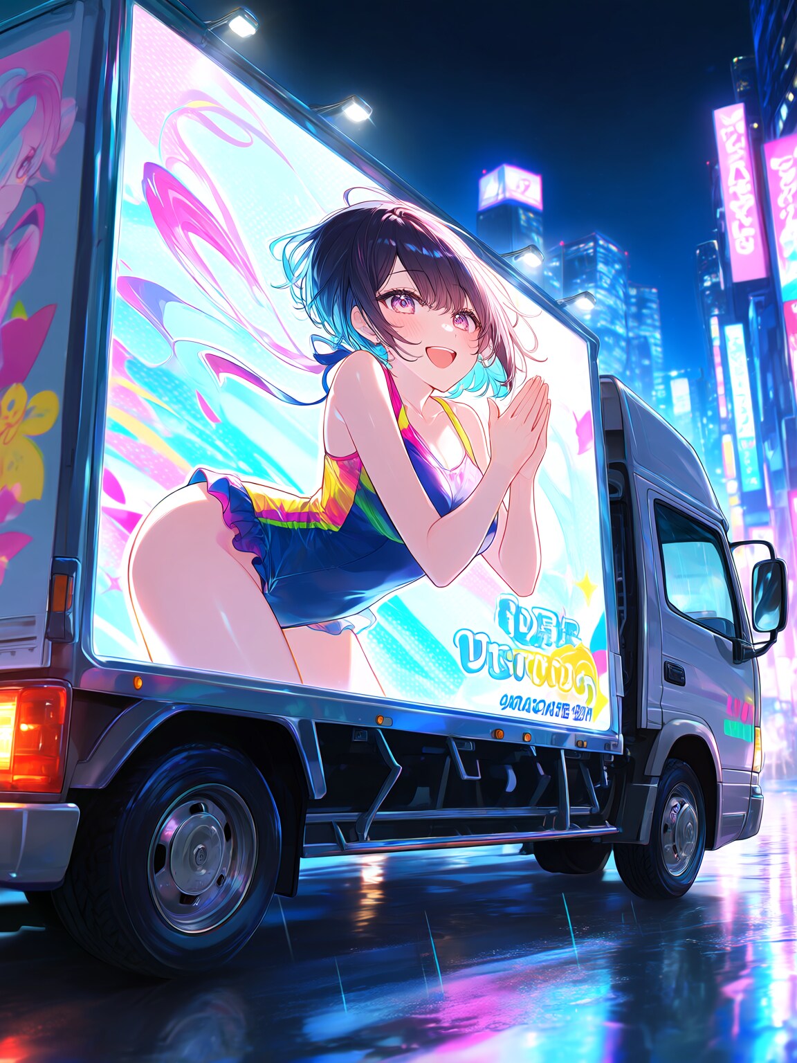 アイドルの広告を流すアドトラック