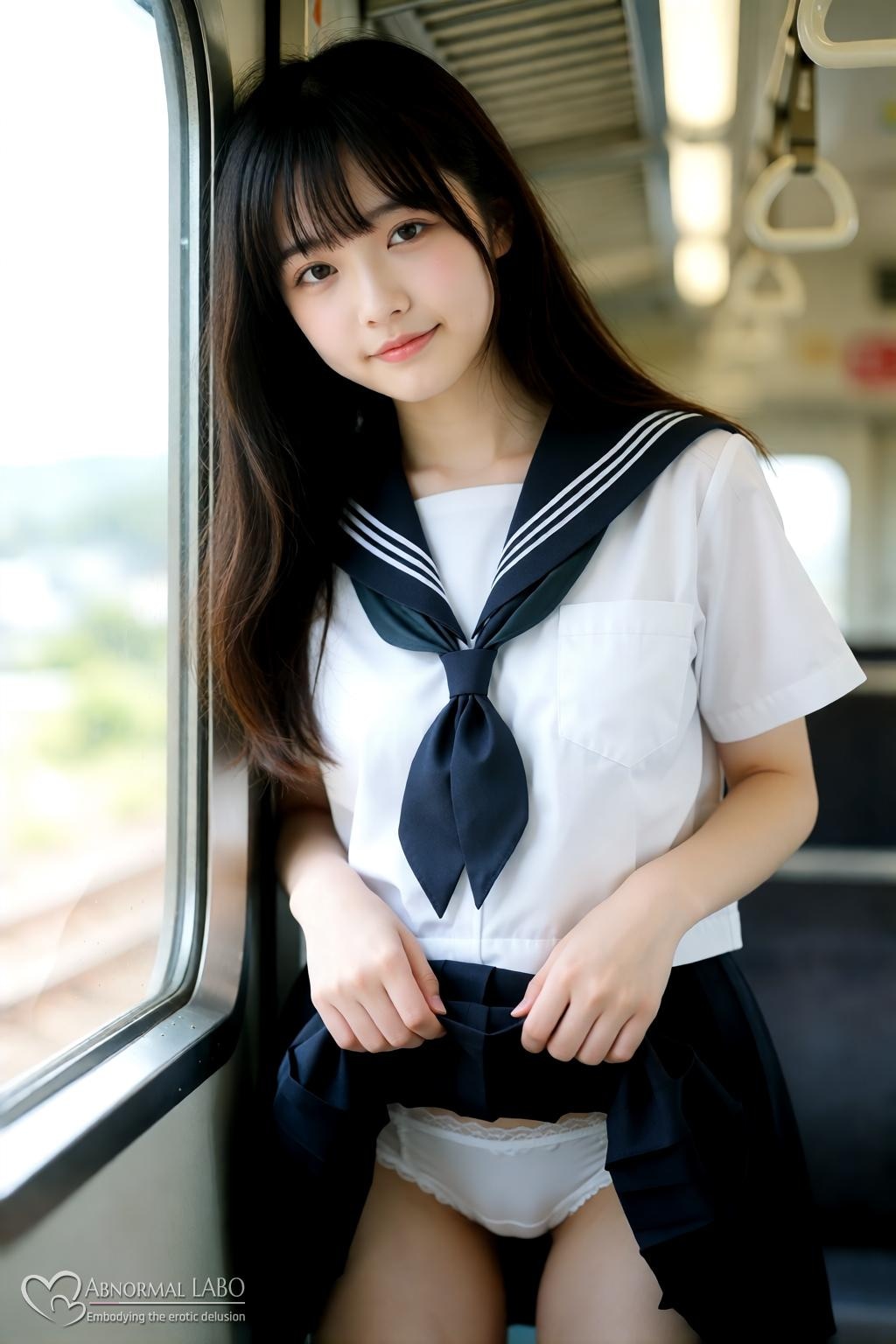たくし上げパンチラ♡女子校生【Krea2テスト】
