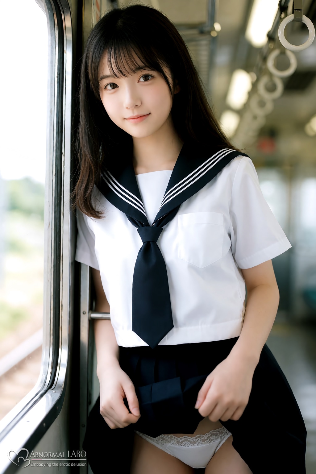 たくし上げパンチラ♡女子校生【Krea2テスト】