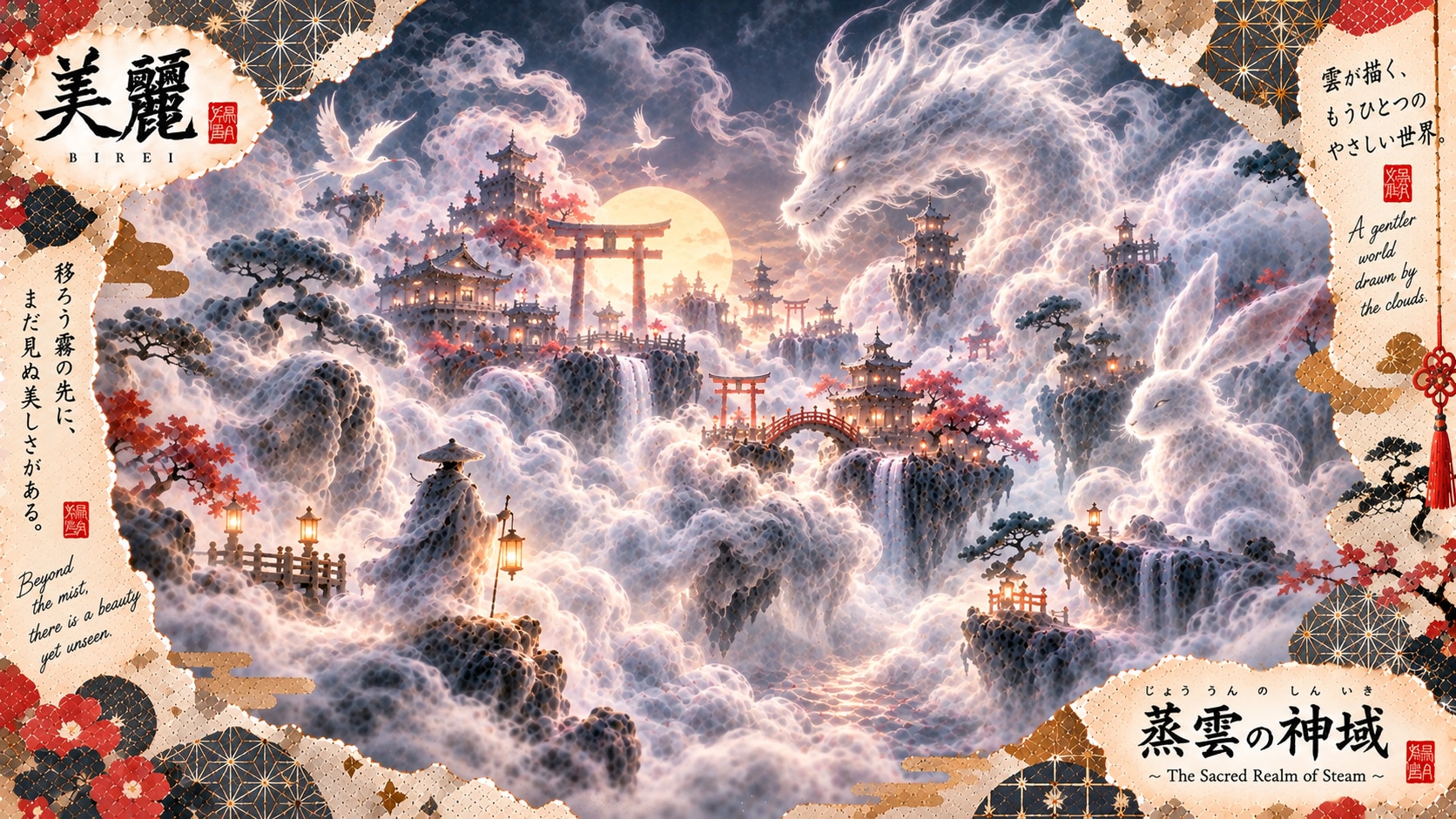 Sacred Realm of Steam — A World Drawn by Clouds  Beyond the mist, there is a beauty yet unseen.  In | の人気AIイラスト・グラビア