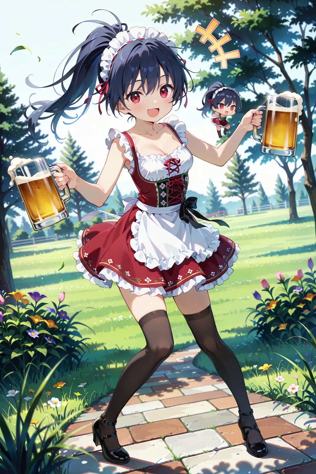 ジョッキと絶対領域の誘惑 Y613