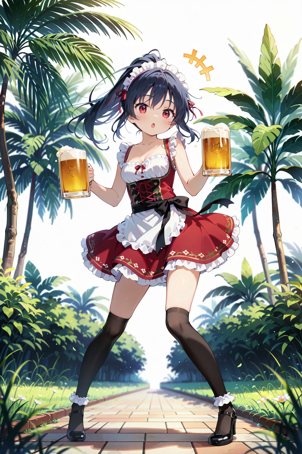 ジョッキと絶対領域の誘惑 Y613