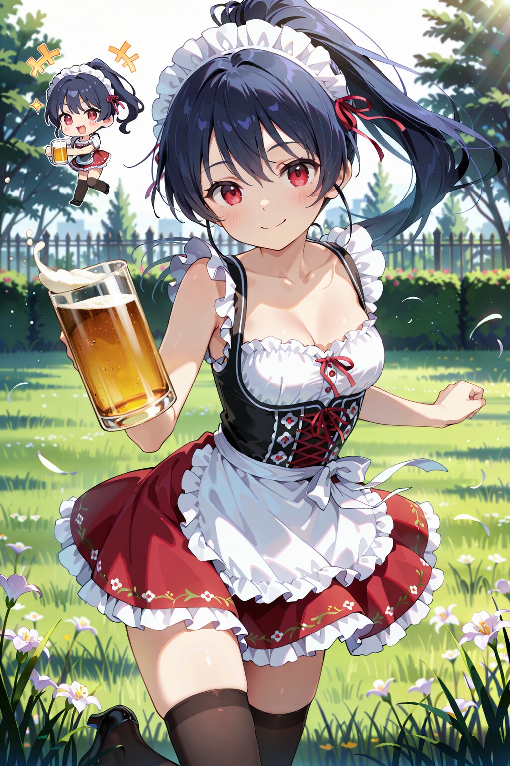 ジョッキと絶対領域の誘惑 Y613