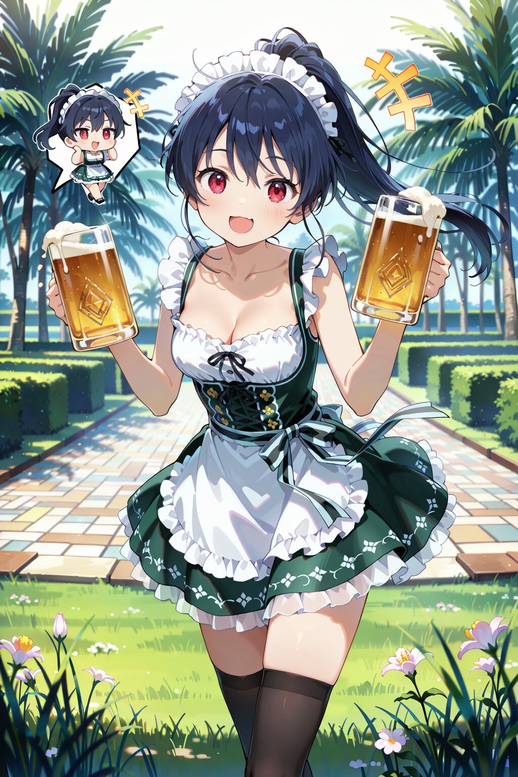 ジョッキと絶対領域の誘惑 Y613