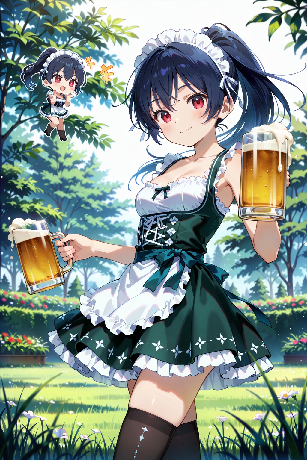 ジョッキと絶対領域の誘惑 Y613