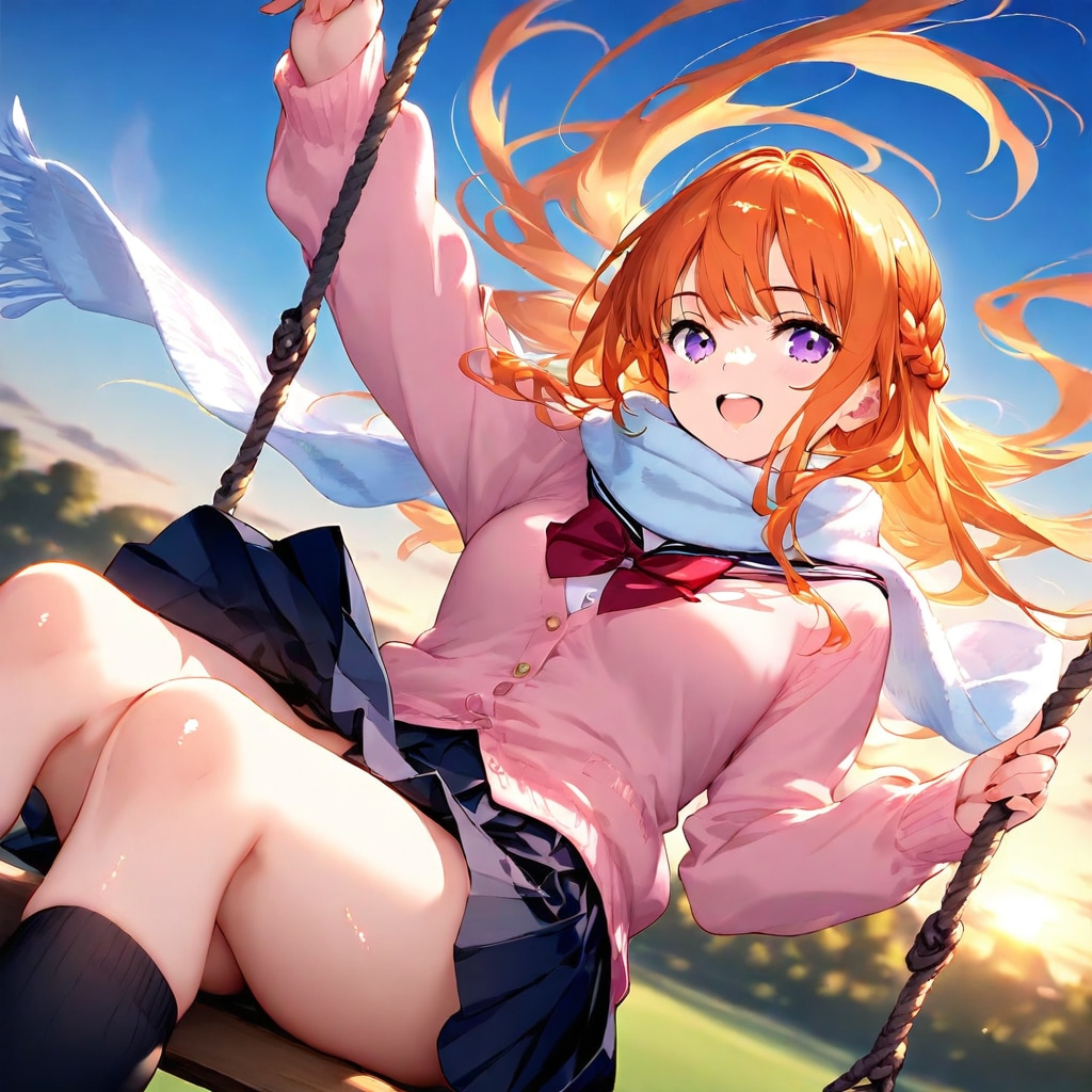 ブランコに乗る☆