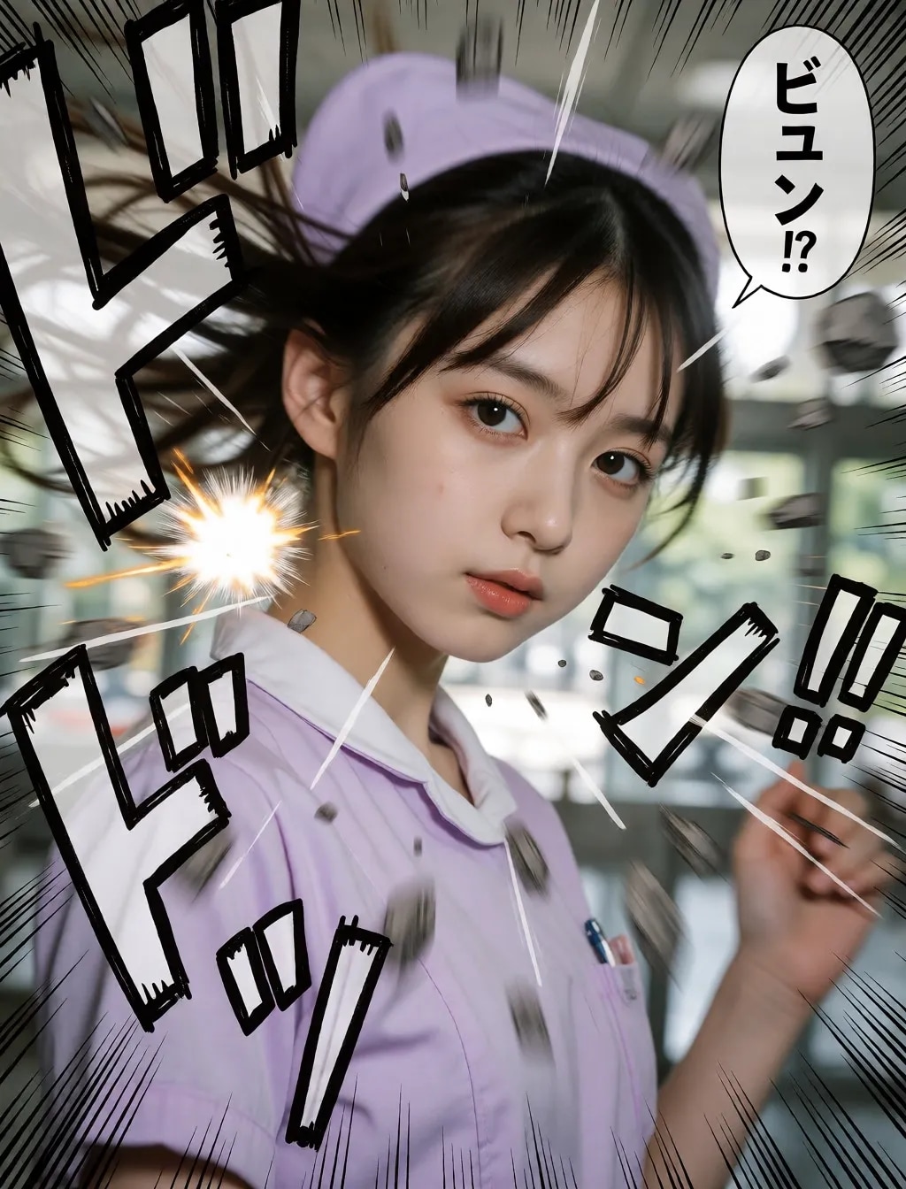 勢いのあるナース