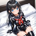 黒エナメルセーラー服長手袋サイハイソックス 10枚目