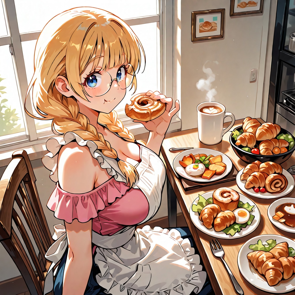 ナオちゃんと朝ごはん　パンざんまい | の人気AIイラスト・グラビア