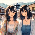 百合女の子達の京都観光💕♪・・着物はレンタルですｗｗ 4枚目