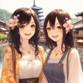 百合女の子達の京都観光💕♪・・着物はレンタルですｗｗ 9枚目