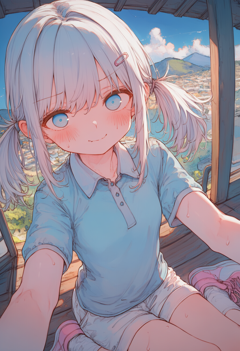 田舎風景とツインテ○学生_0527 | の人気AIイラスト・グラビア