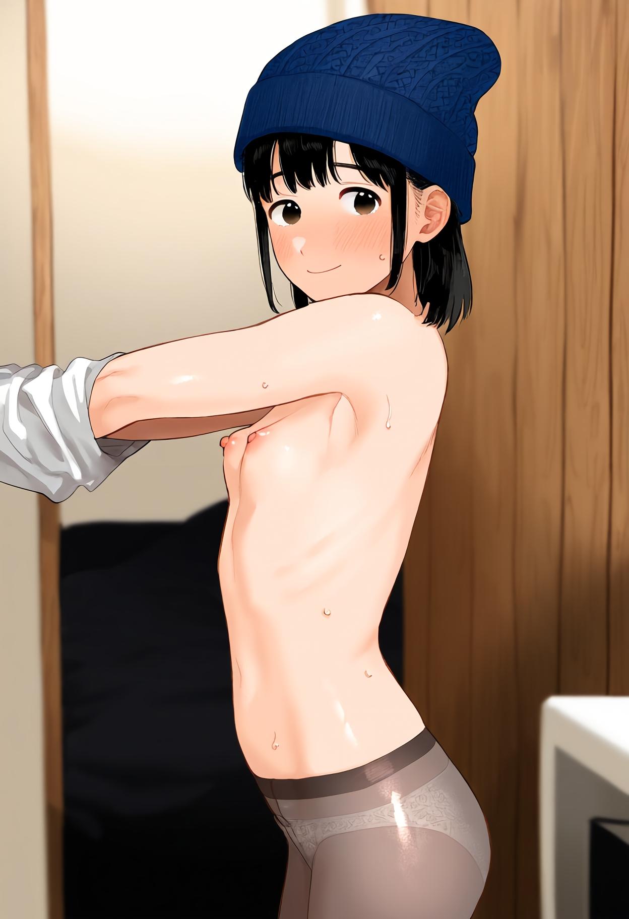 スキーを楽しんだ後の少女