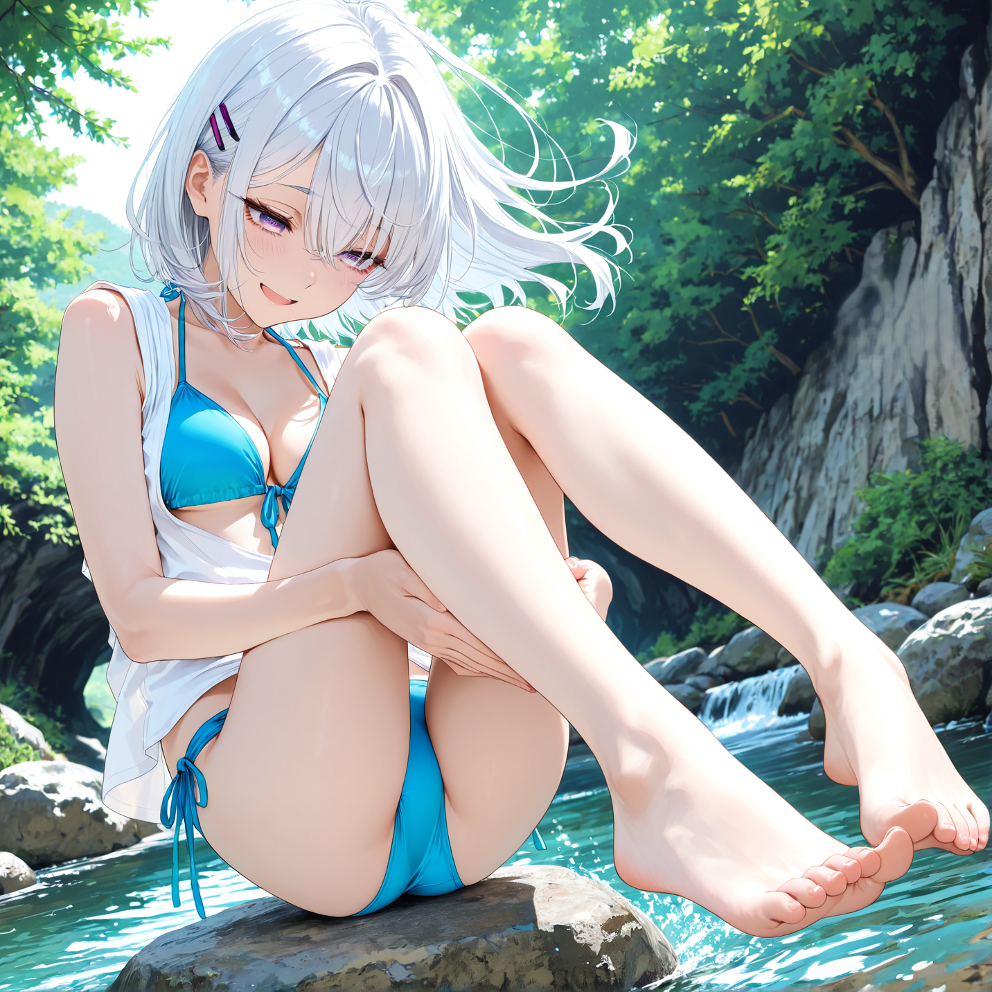 暑いから川で涼もうかな～