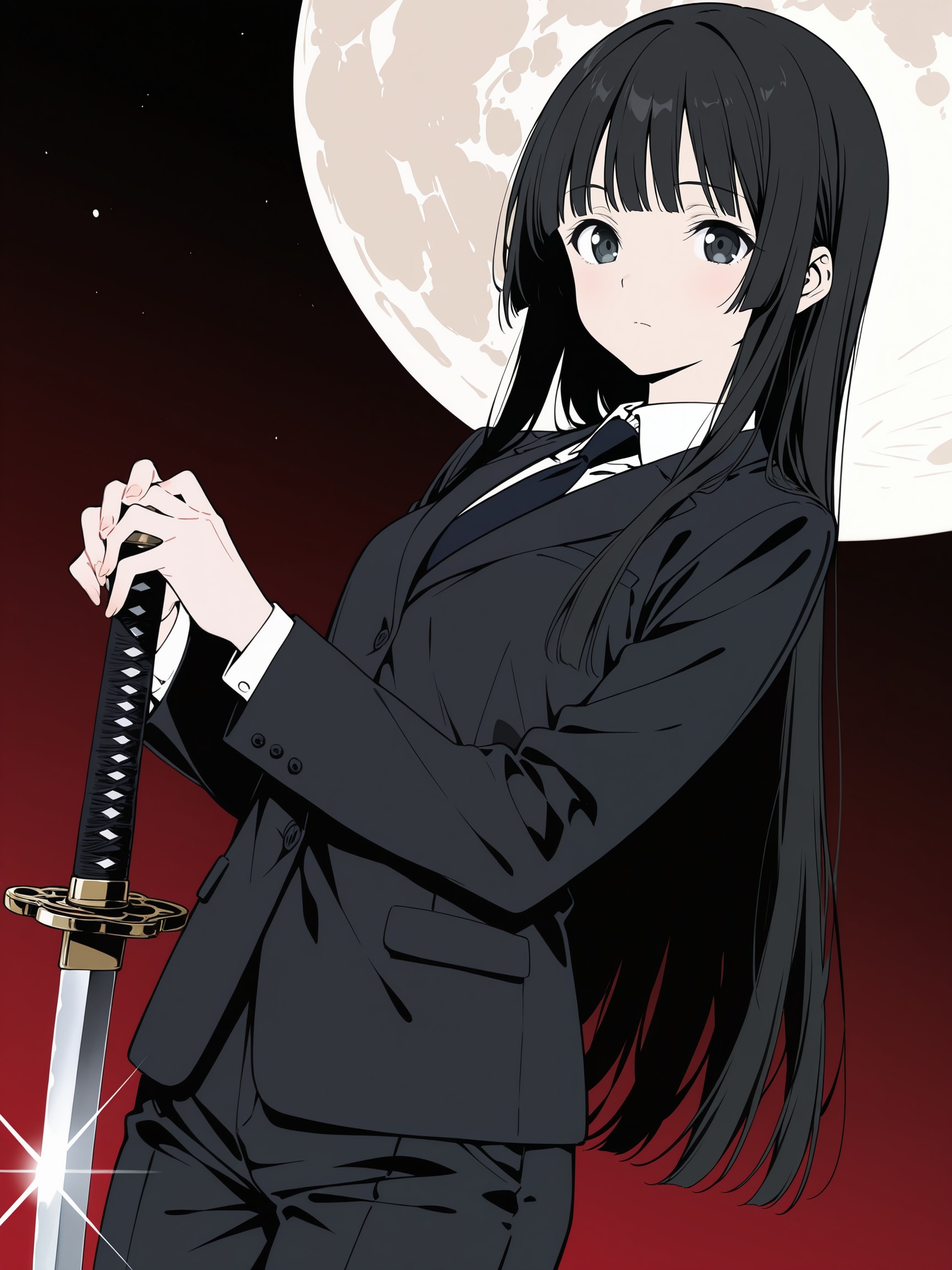 月が見ている