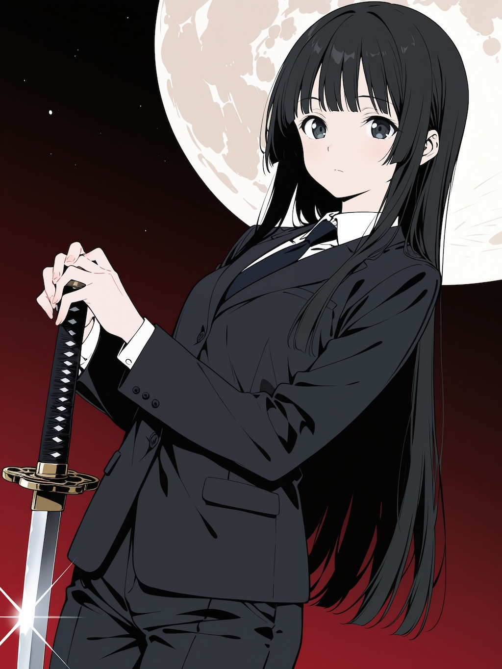 月が見ている