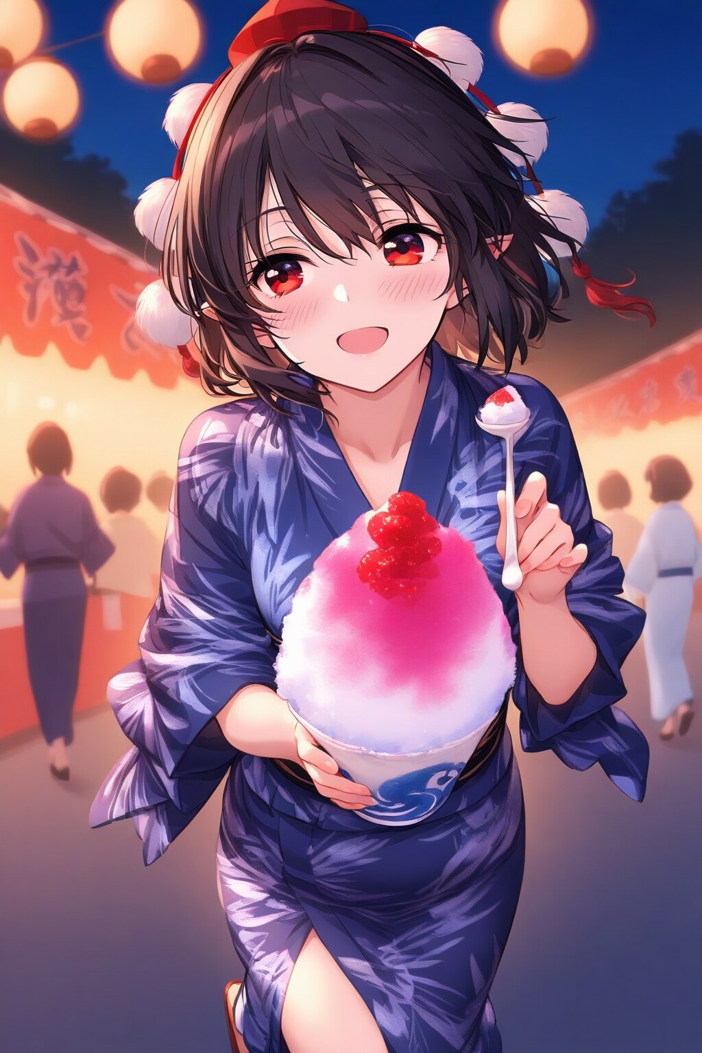 浴衣文の縁日巡り | の人気AIイラスト・グラビア