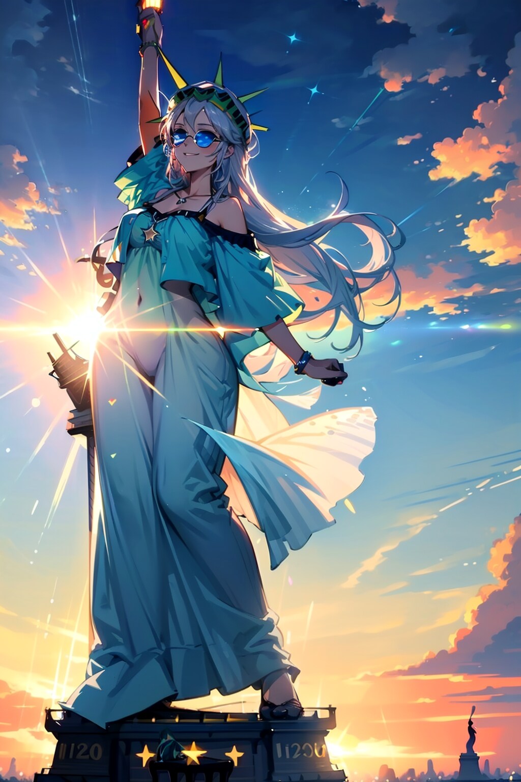 自由の女神をマスターするお姫様