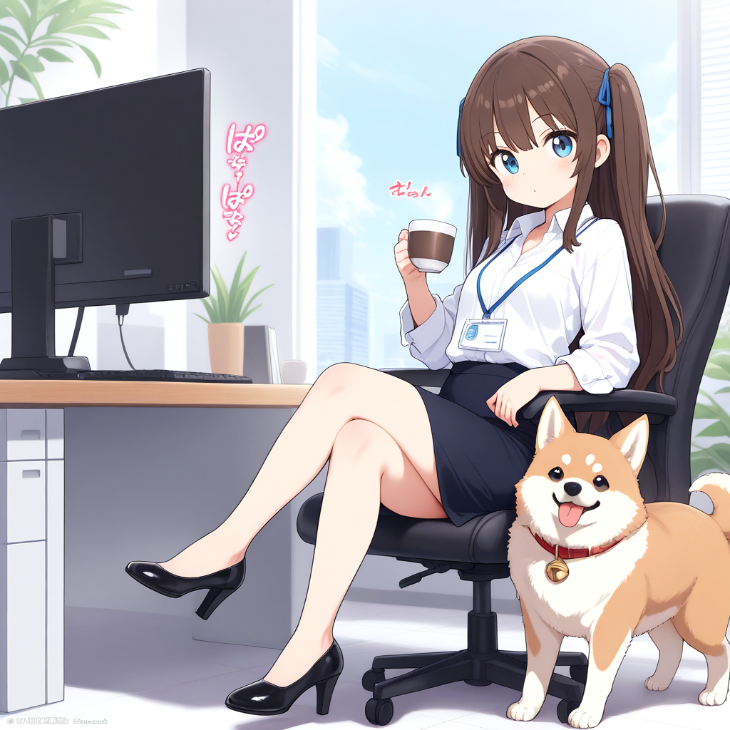 今日は犬を職場に連れて行く日 | の人気AIイラスト・グラビア