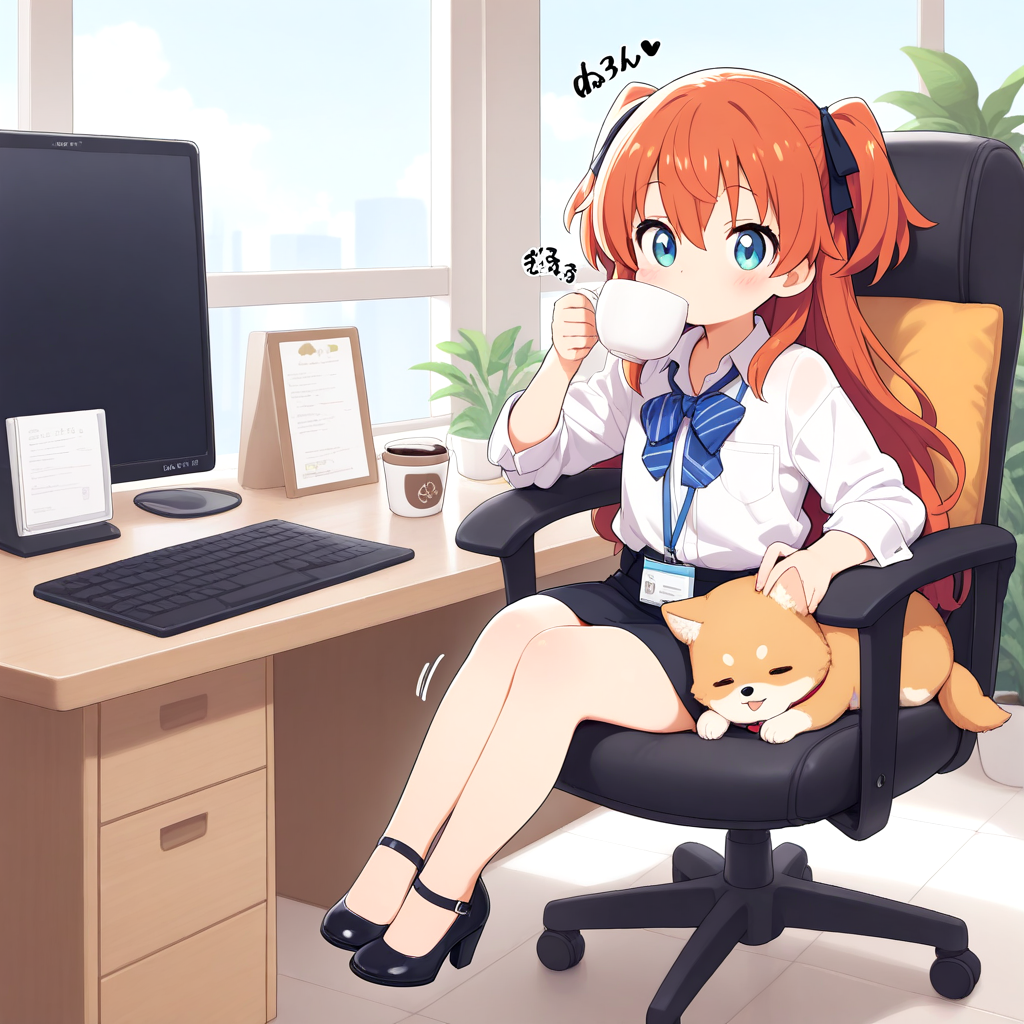 今日は犬を職場に連れて行く日