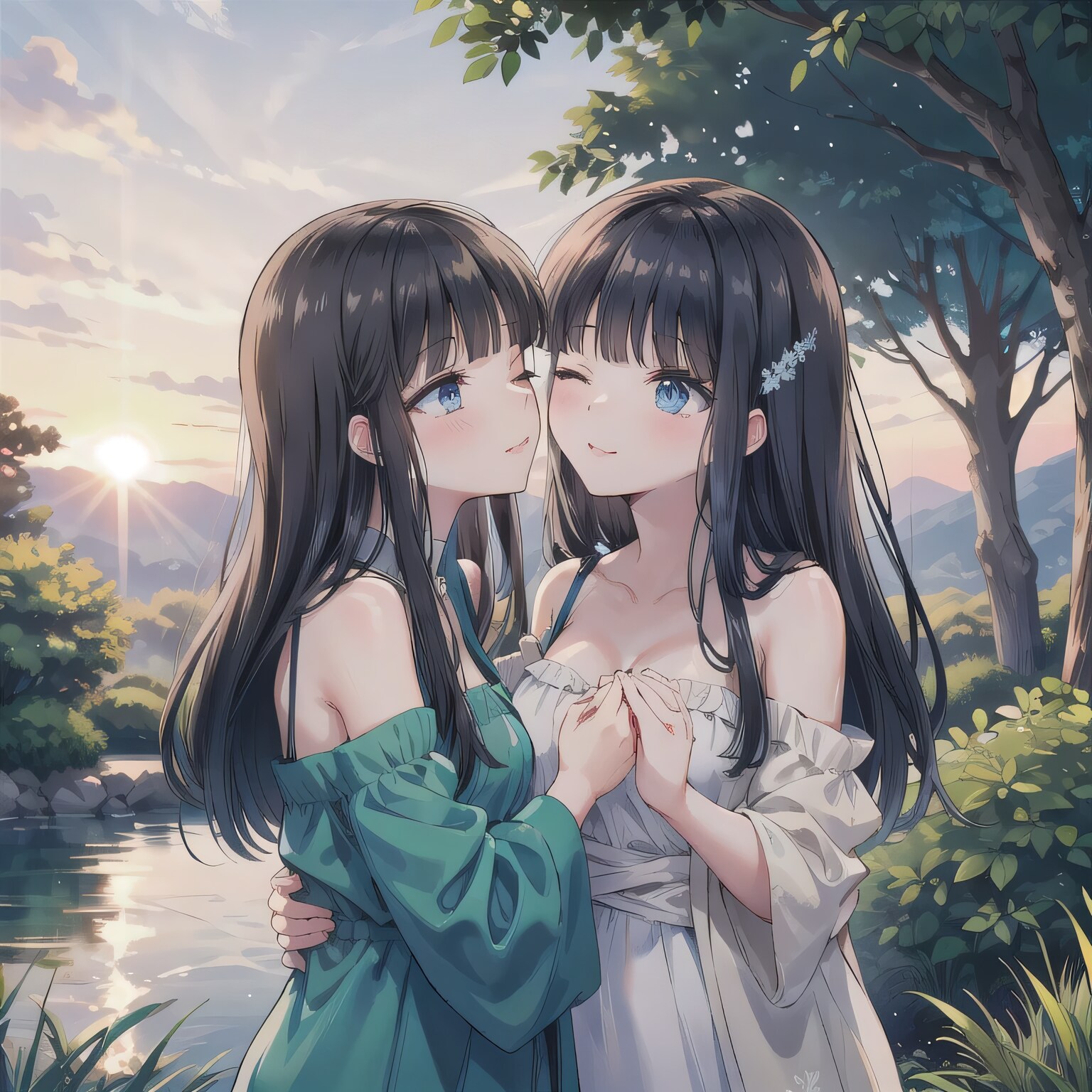 黒髪ロングでワンピースの少女２７ | の人気AIイラスト・グラビア