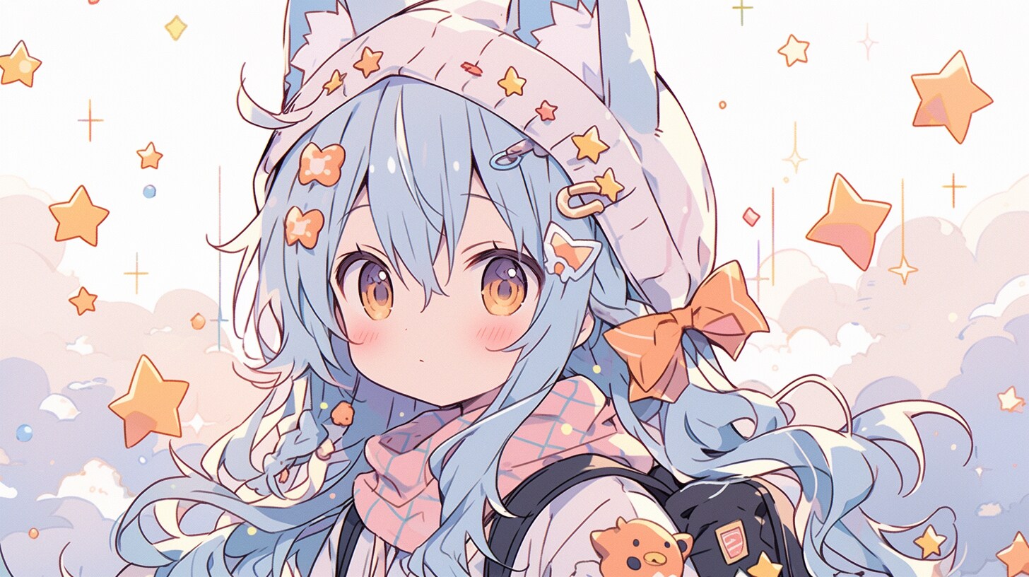 星降る空で微笑む猫耳少女