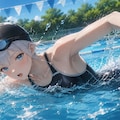 背泳ぎ他　水泳フォーム 2枚目