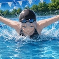 背泳ぎ他　水泳フォーム 4枚目