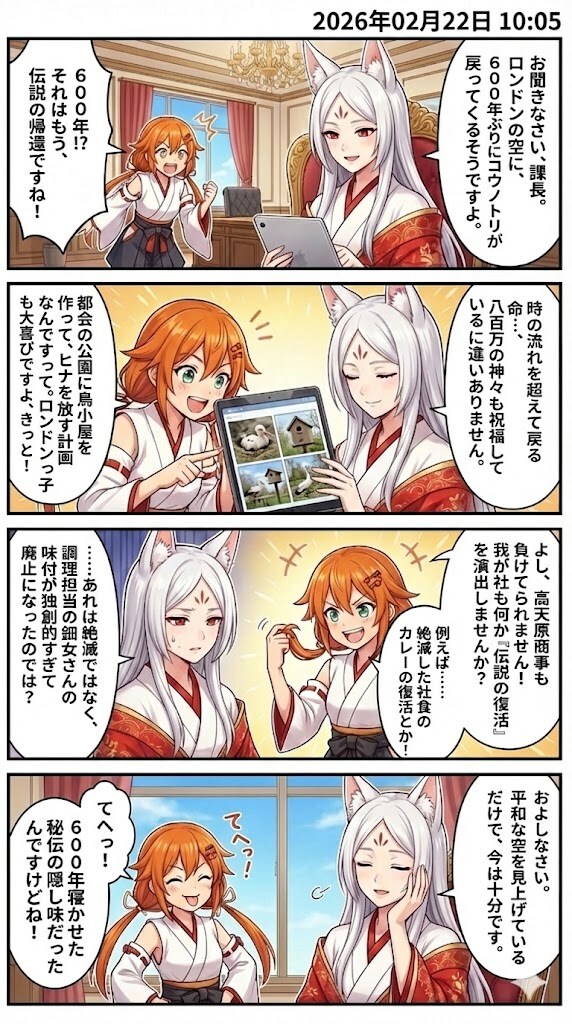 ロンドンの空に舞い戻った「600年ぶりの奇跡」　毎日漫画10時