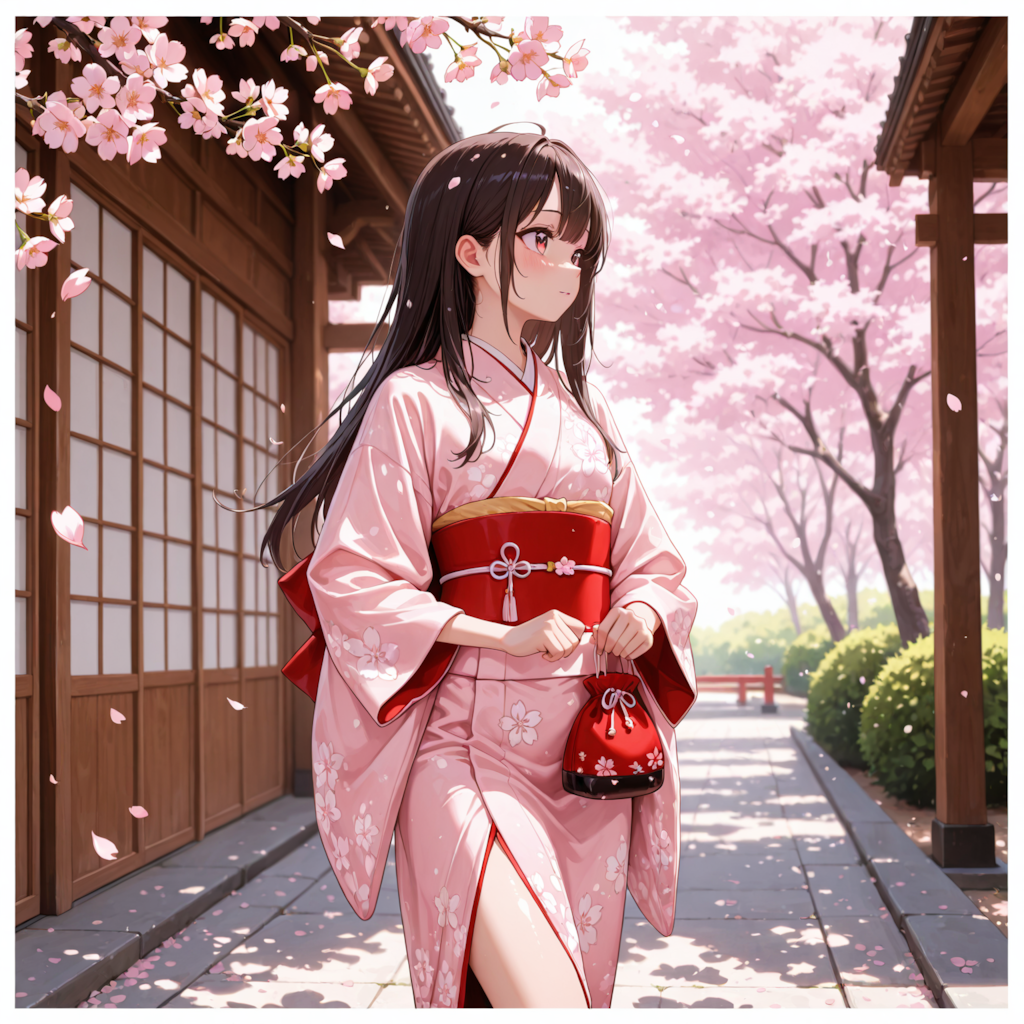 春の京、桜の舞