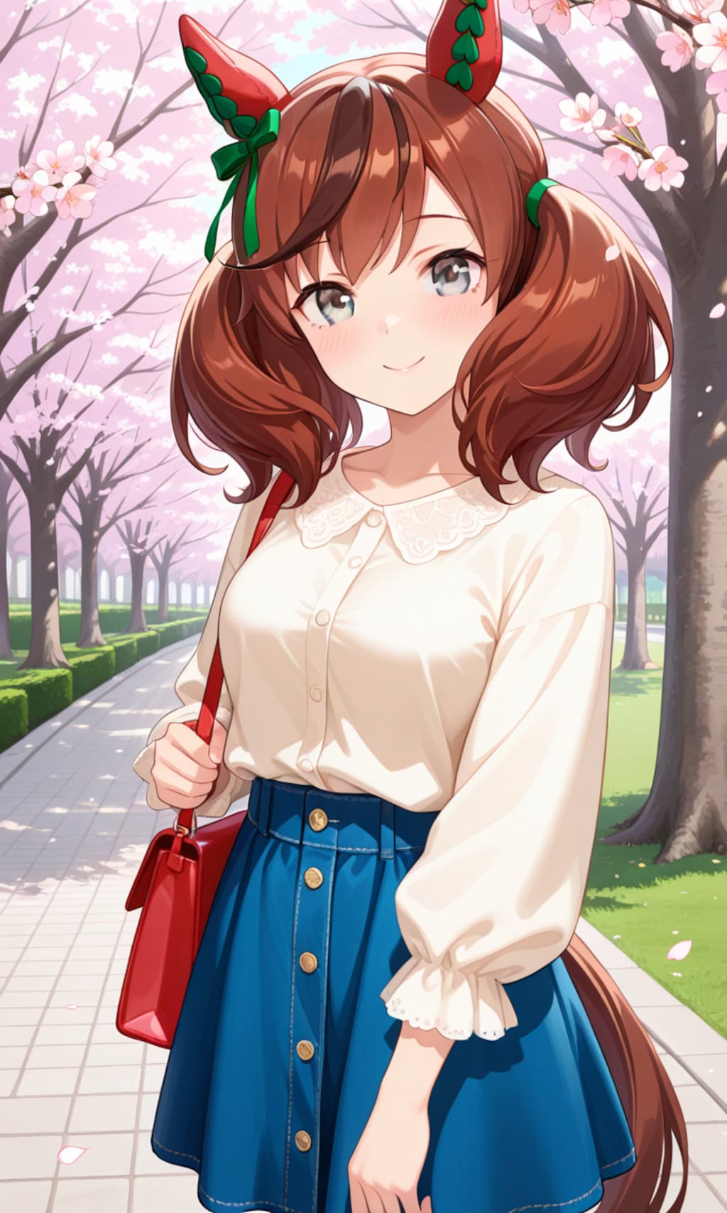 お花見デートに出かけるネイチャさん