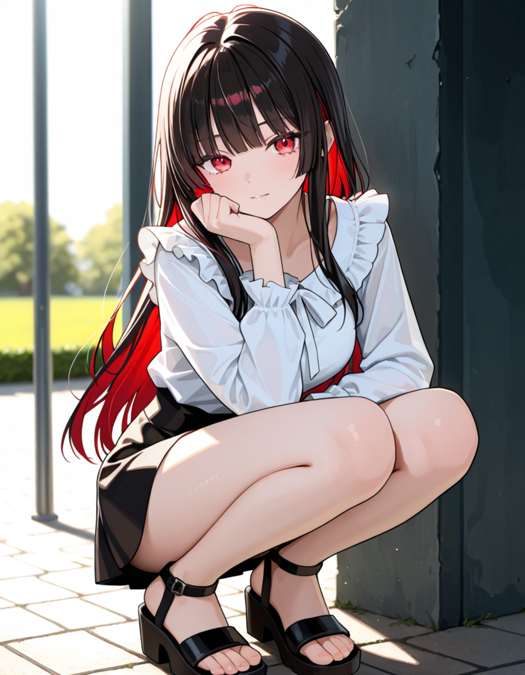 不安そうに見つめる