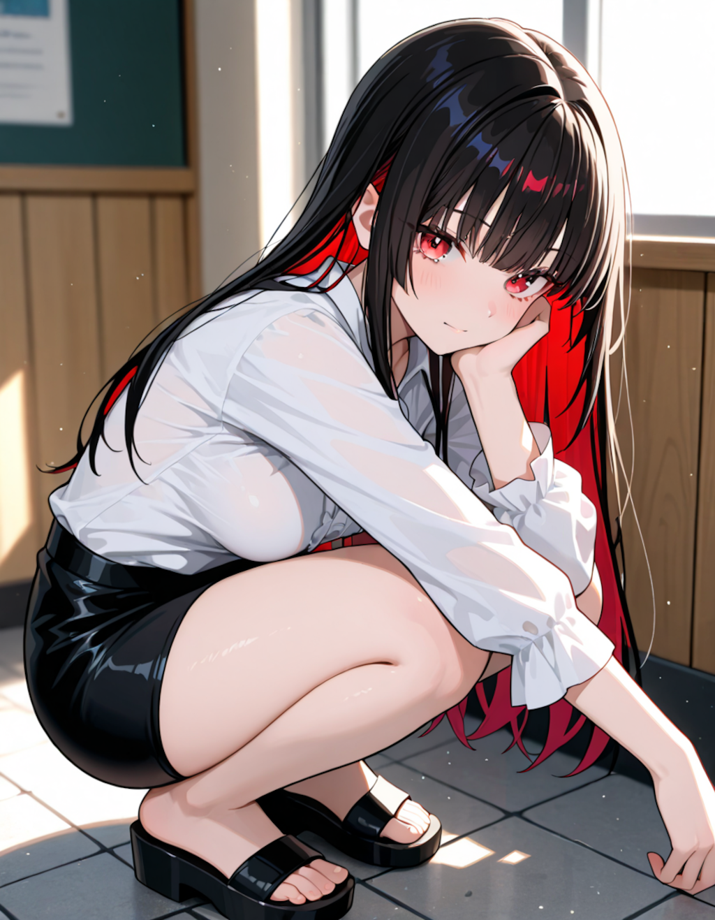 不安そうに見つめる