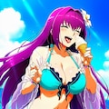 ソフトクリーム食べる水着等コスプレ女神系人妻 2枚目
