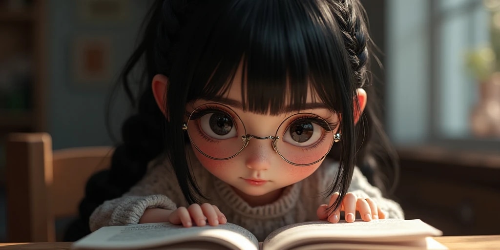 お勉強三つ編み眼鏡娘ちゃん