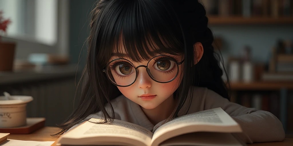 お勉強三つ編み眼鏡娘ちゃん