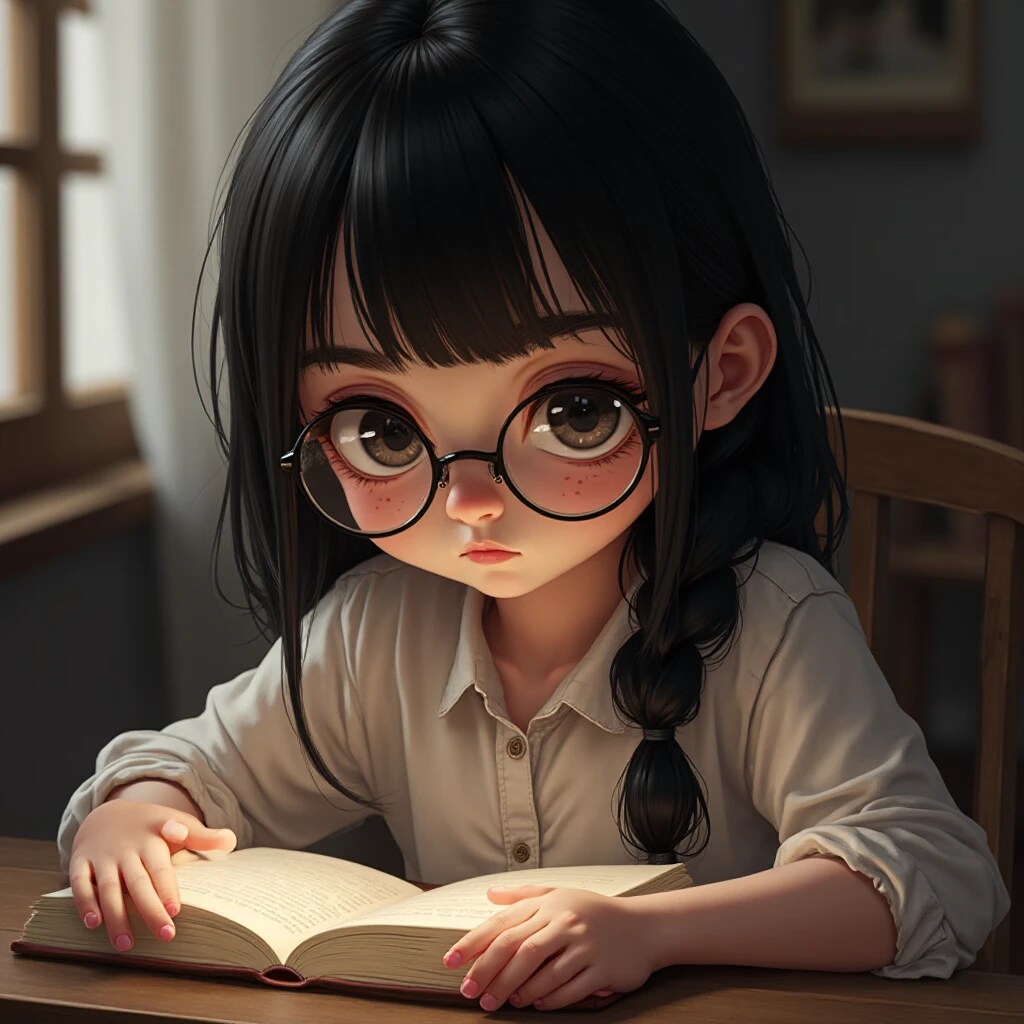 お勉強三つ編み眼鏡娘ちゃん