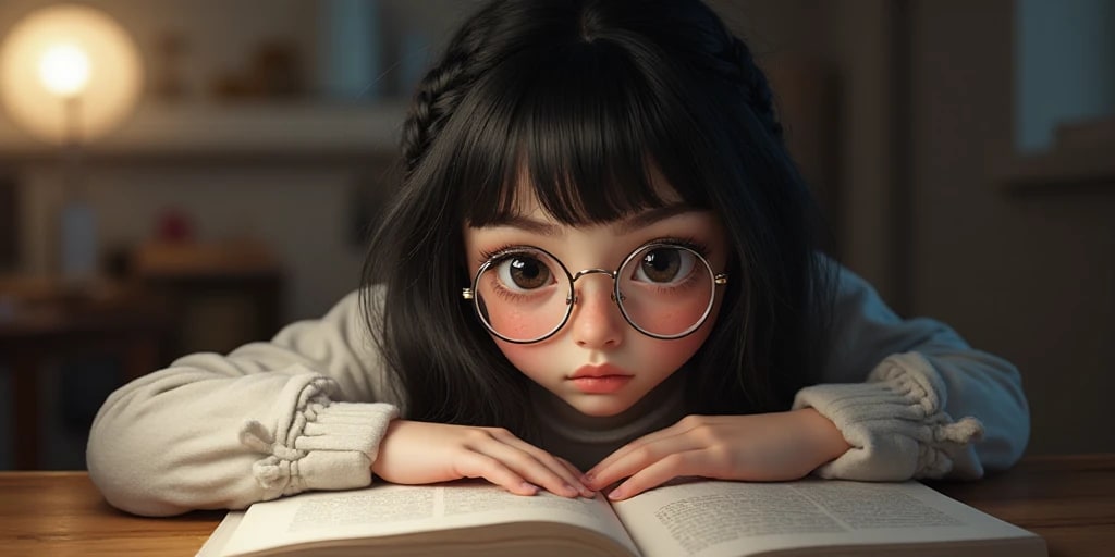 お勉強三つ編み眼鏡娘ちゃん