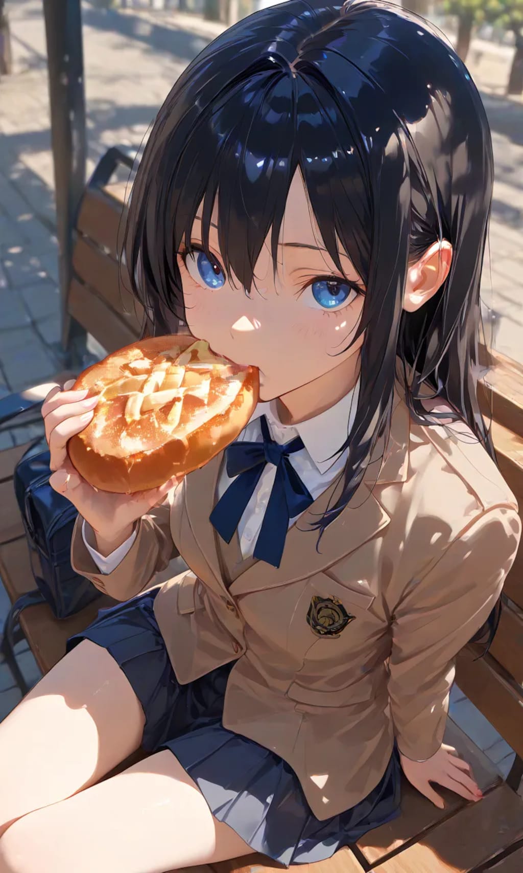 通学路、ランチ（練習用黒髪ちゃん）