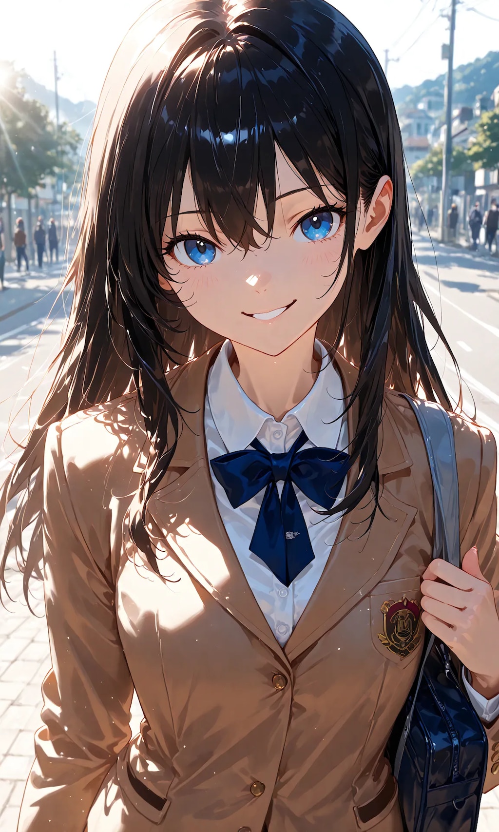 通学路、ランチ（練習用黒髪ちゃん）