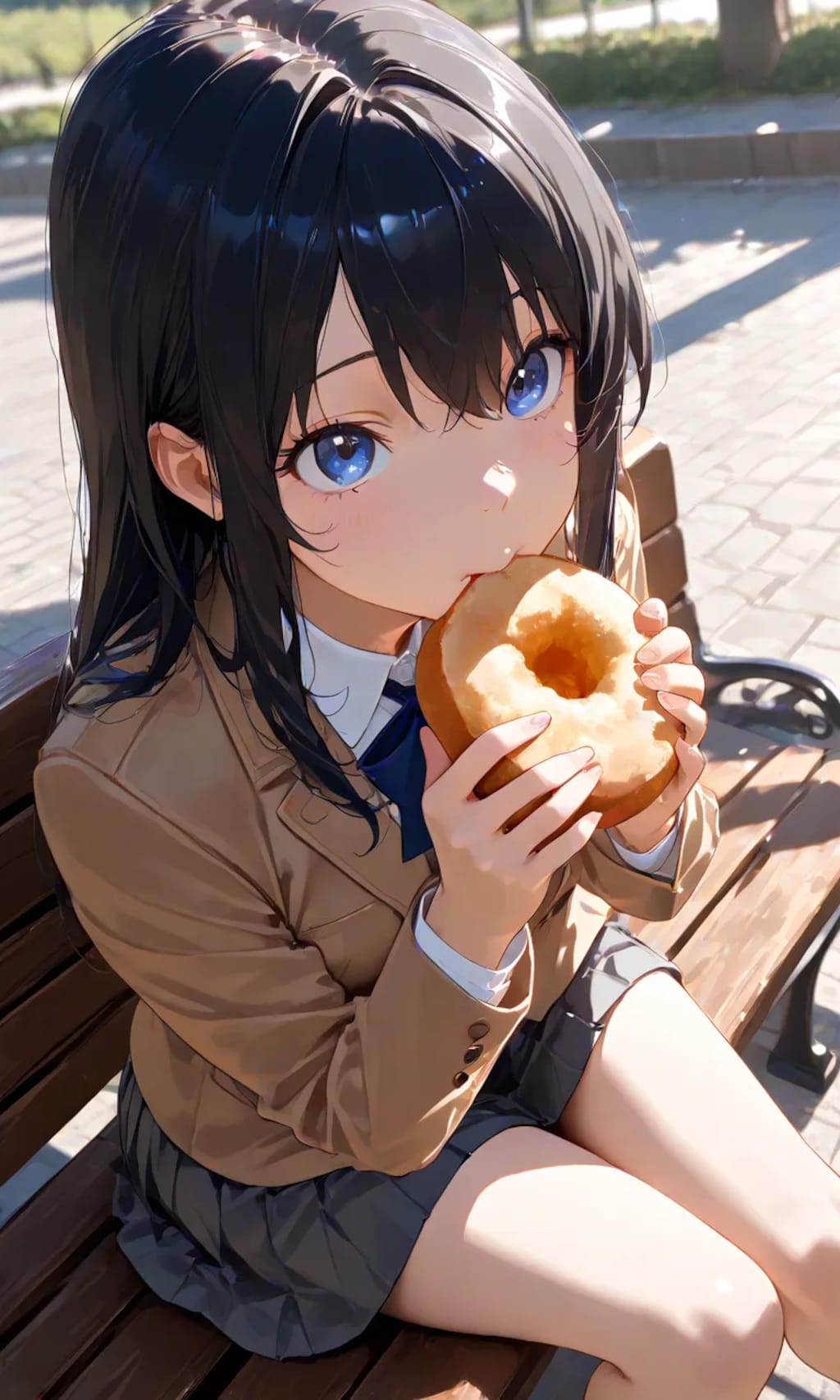 通学路、ランチ（練習用黒髪ちゃん）