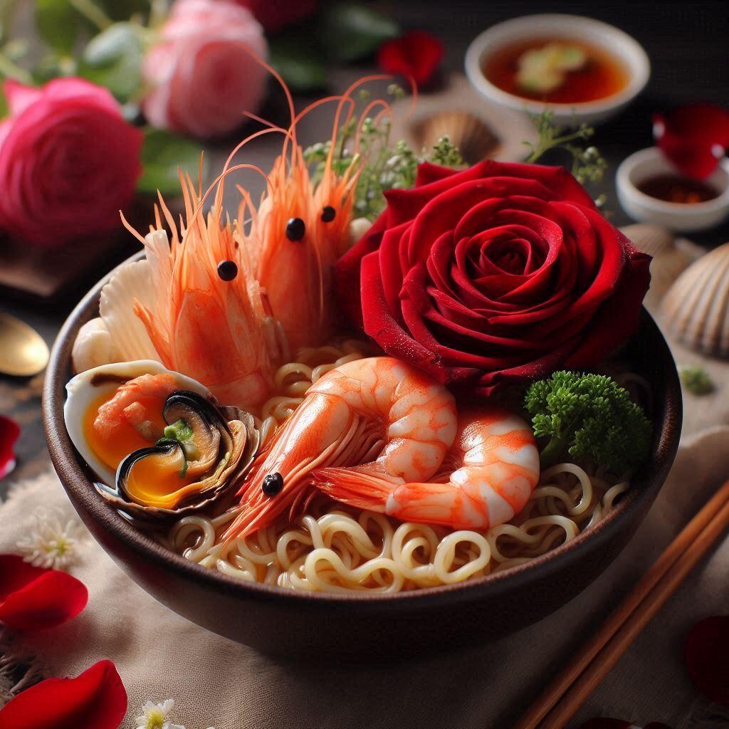 赤薔薇seafood noodle