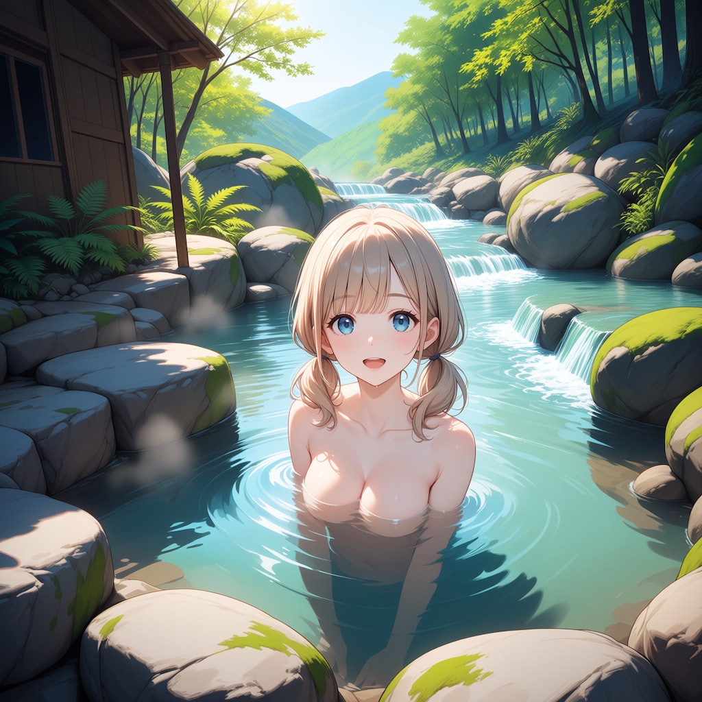 お兄さん、一緒に温泉入りましょ……ほら、キモチいいですよ！