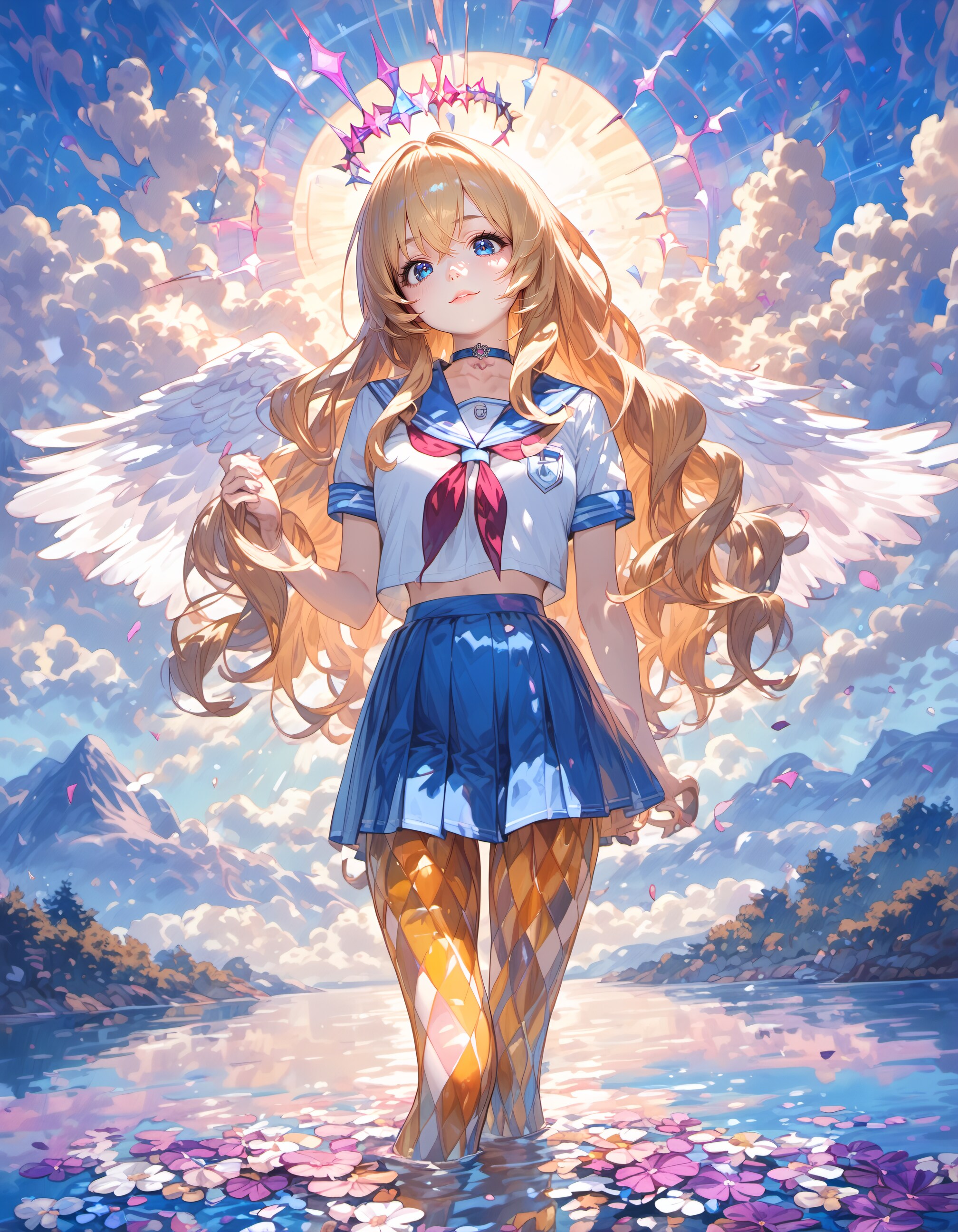 floating in a serene lake | の人気AIイラスト・グラビア