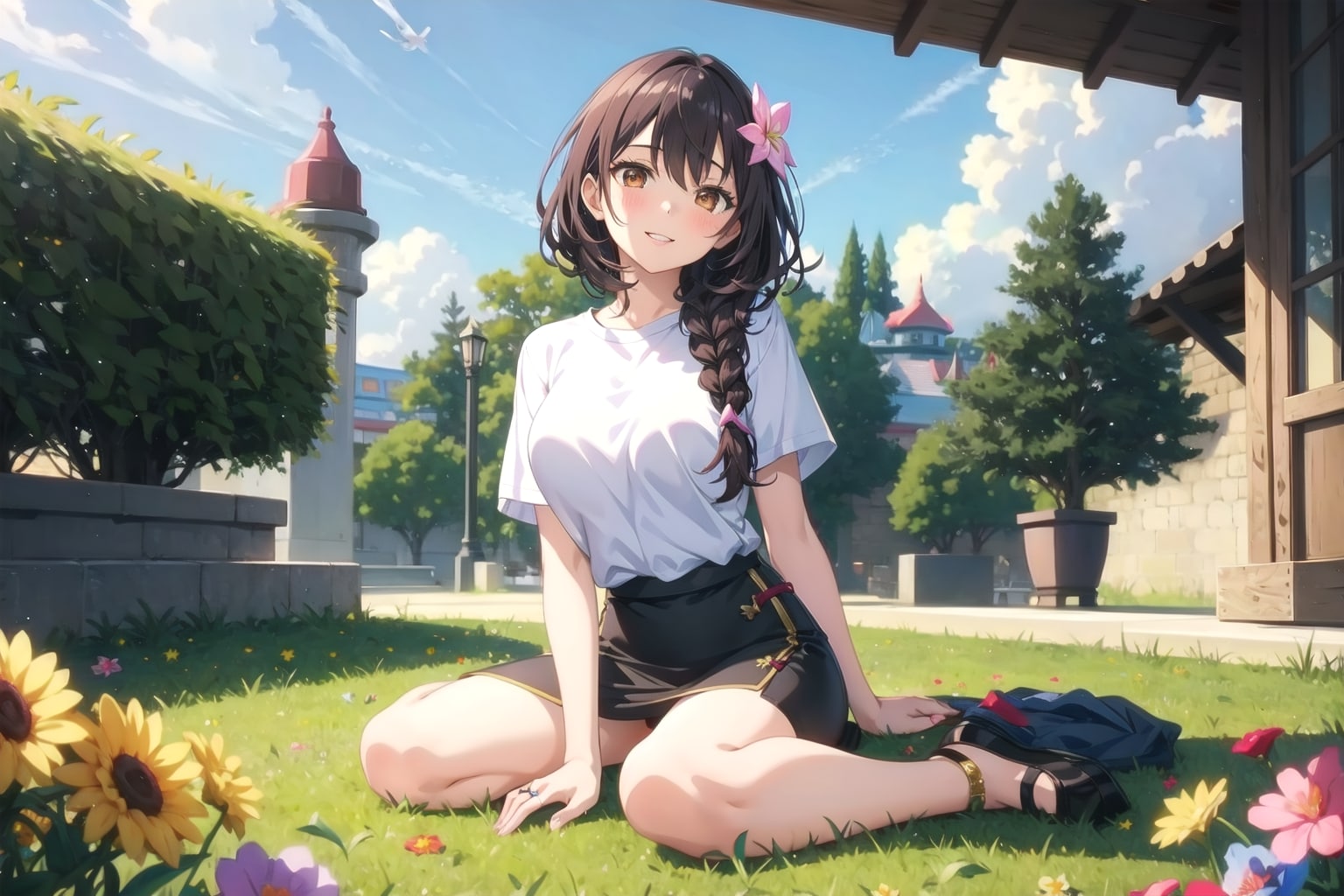 香苗さん黒髪なので